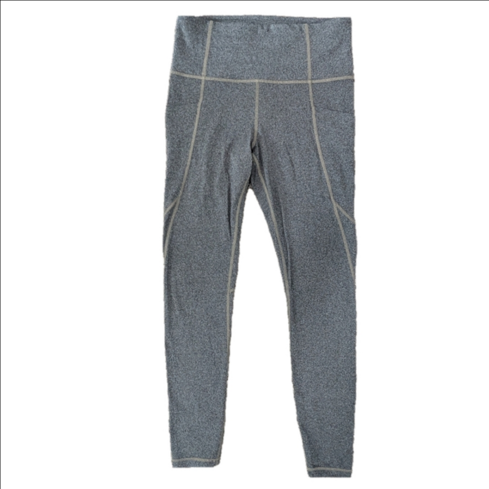 Athleta Salutation Tight Women’s MidRise Heathered Gray Marled Stitch Leggings